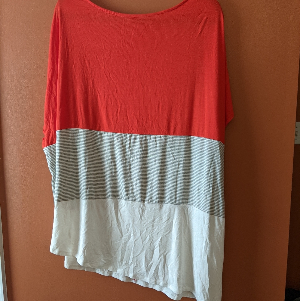Orange, white, grey (striped) tunic
